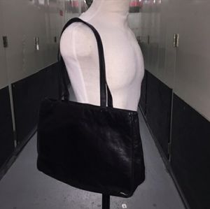 MICHAEL ROME Italian Black Leather Bag Oversized